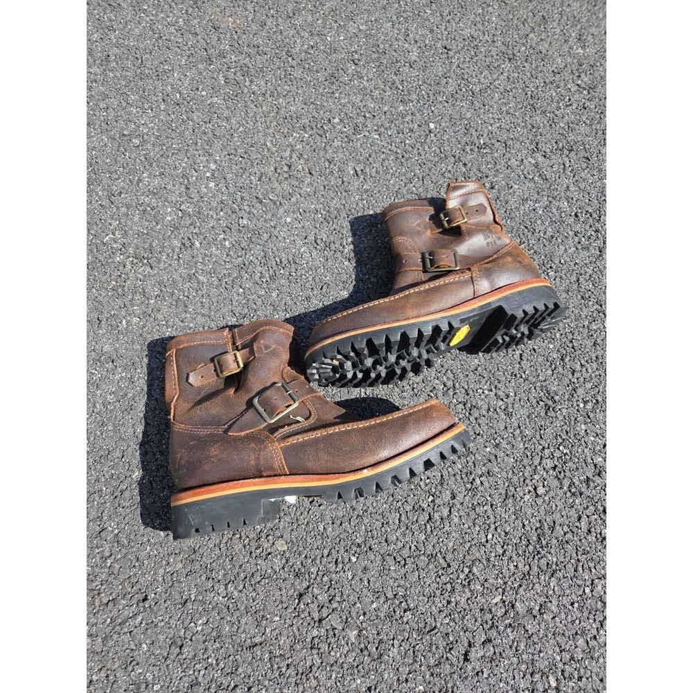Vintage Chippewa Engineer Boots Mens 8.5EE Leather Buckle